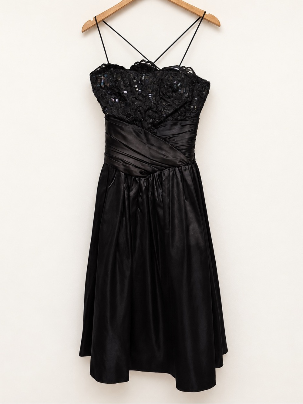 NWT Vintage Gunne Sax Jessica McClintock Black Sequin Dress Size 11